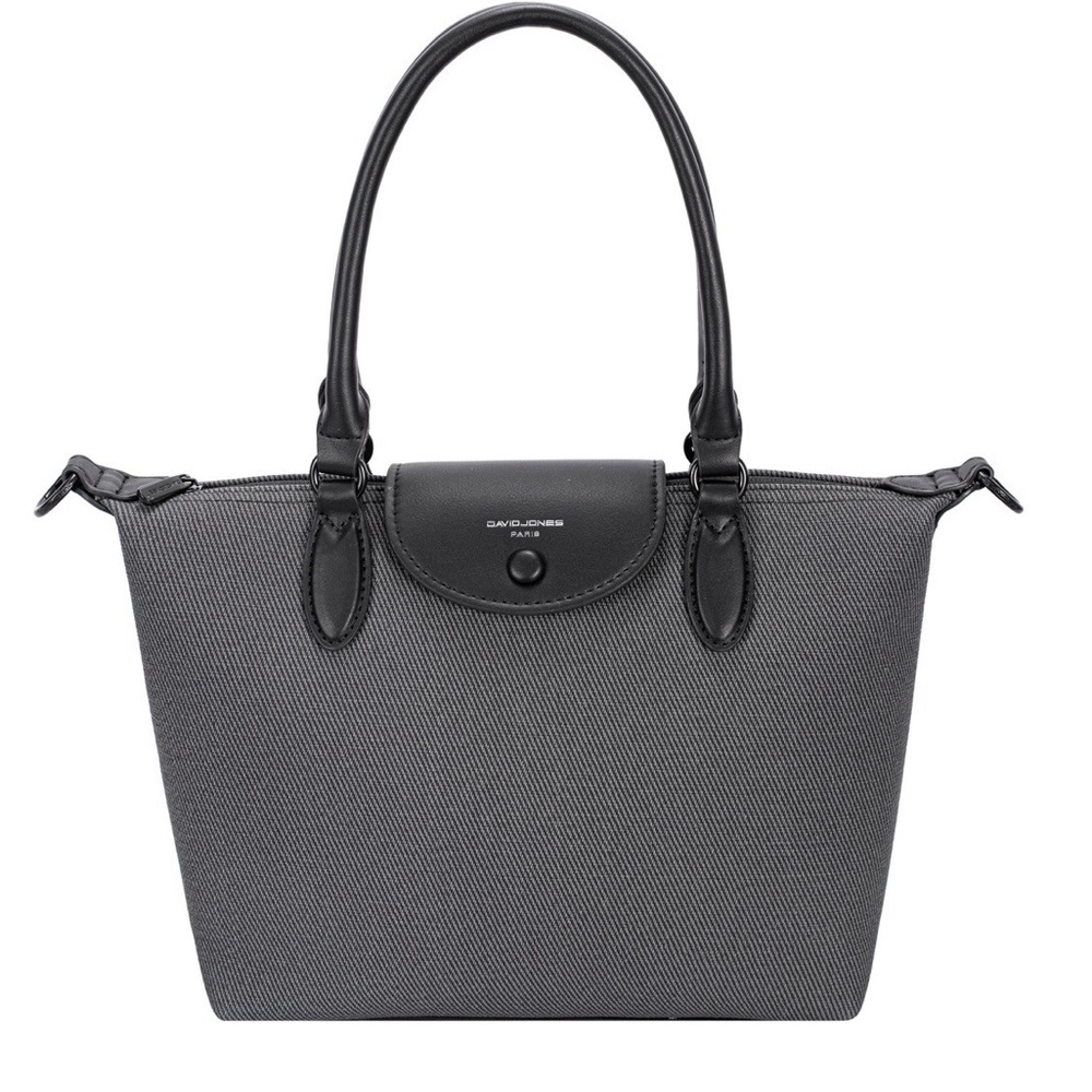 Grey/black Tote Bag with Top Handles